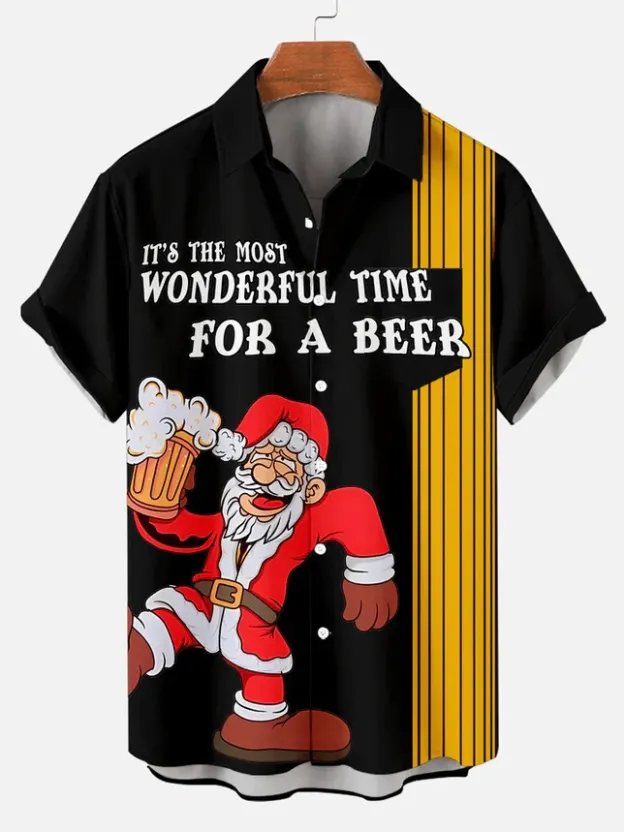 Men's Christmas Funny Graphic Short Sleeve Shirt