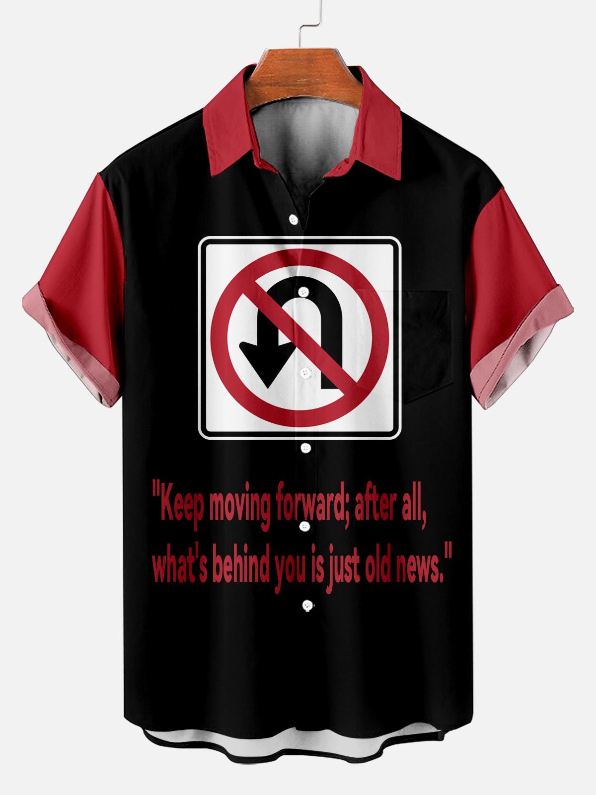 Men's Fun Slogan Graphic Contrast Short Sleeve Shirt