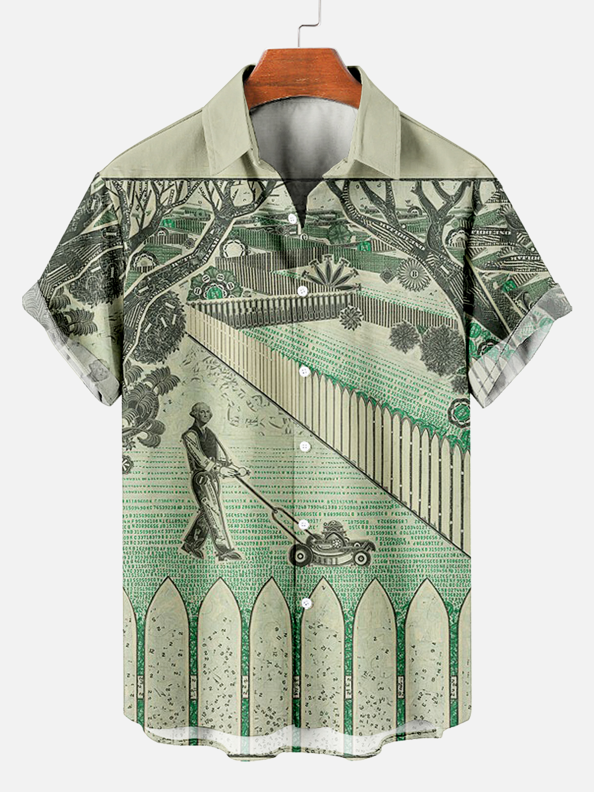 Men's Dollar Pattern Art Short Sleeve Shirt