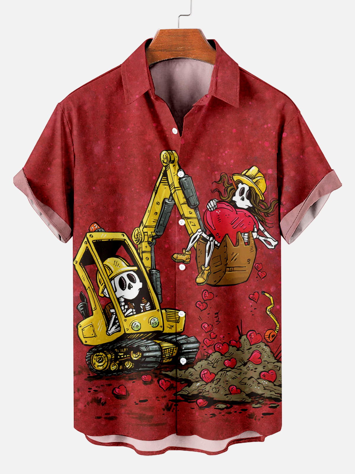 Men's Hawaiian Fun Little Yellow Duck Holiday Casual Short Sleeve Shir