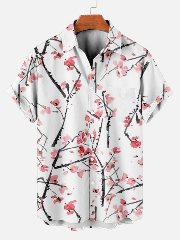 Men's Short Refreshing elegant hawaii Sleeve Shirt