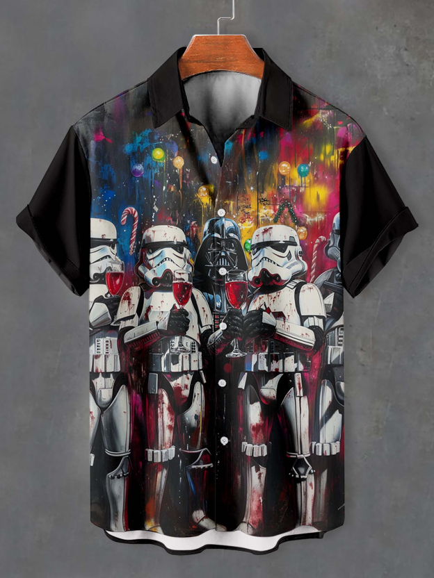 Men's Classic Movie Christmas Graphic Short Sleeve Shirt