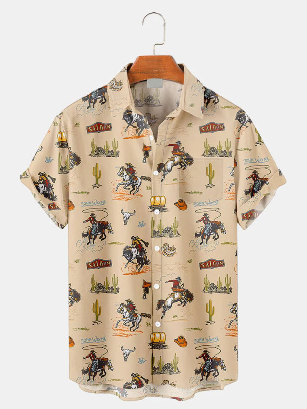 Men's Short Refreshing elegant hawaii Sleeve Shirt