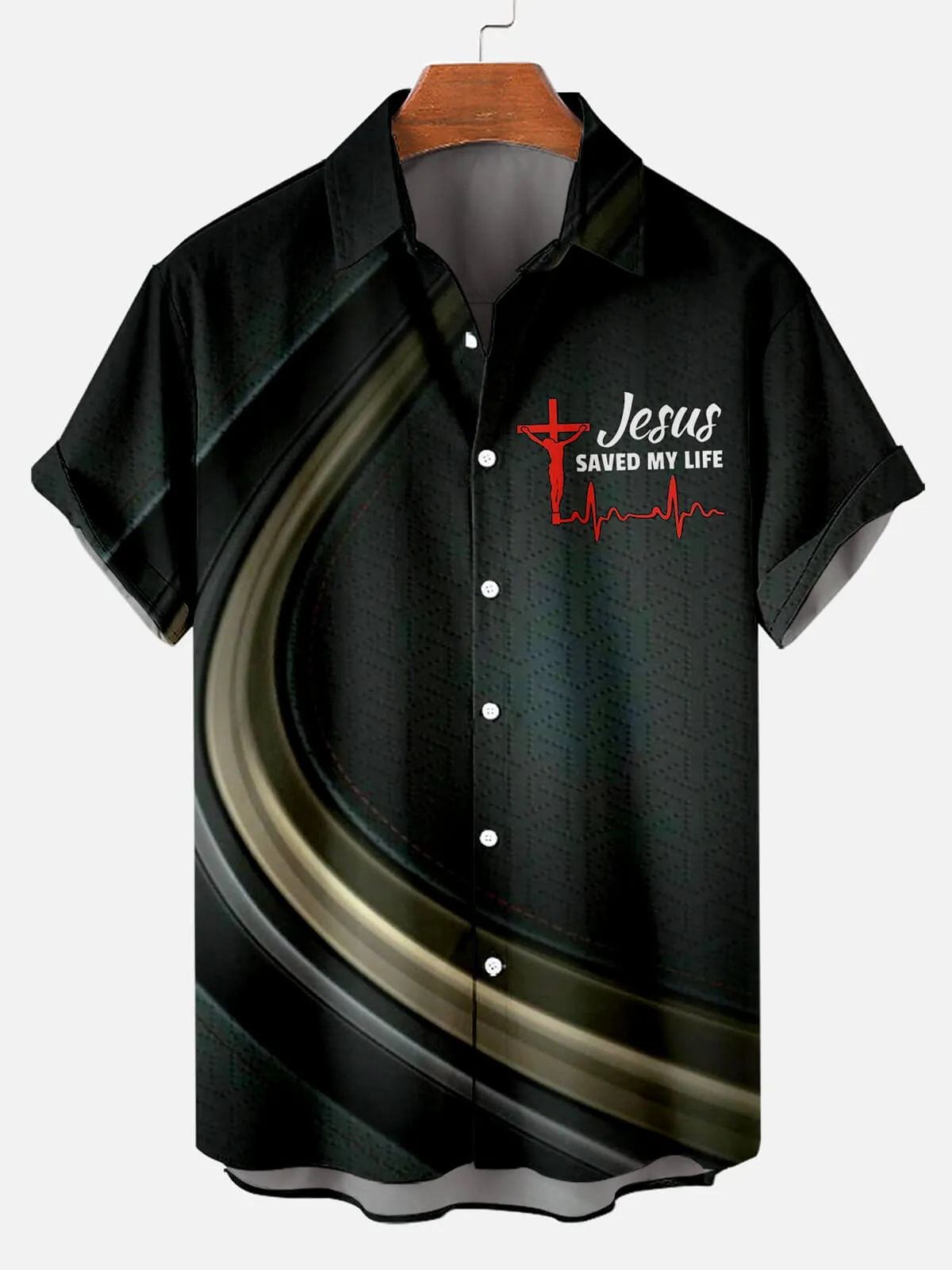 Men's Memorial Day Easter Print Short Sleeve Shirt