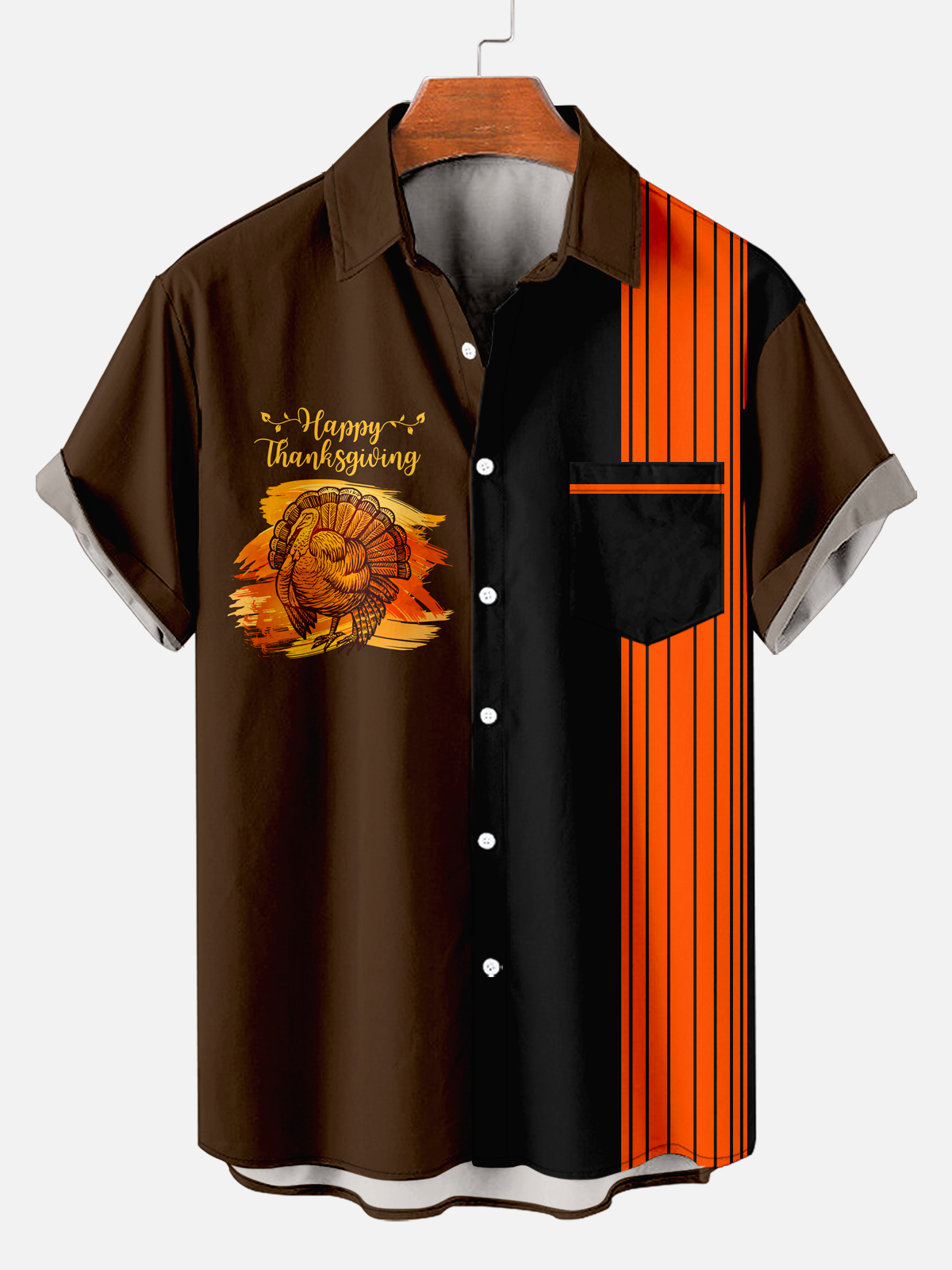 Men's Thanksgiving Turkey Stripe Shirt
