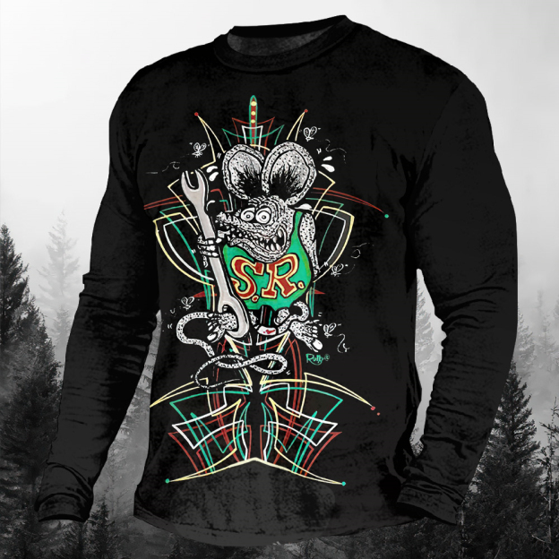 Men's Casual Cartoon Graphic Long Sleeve T-Shirt