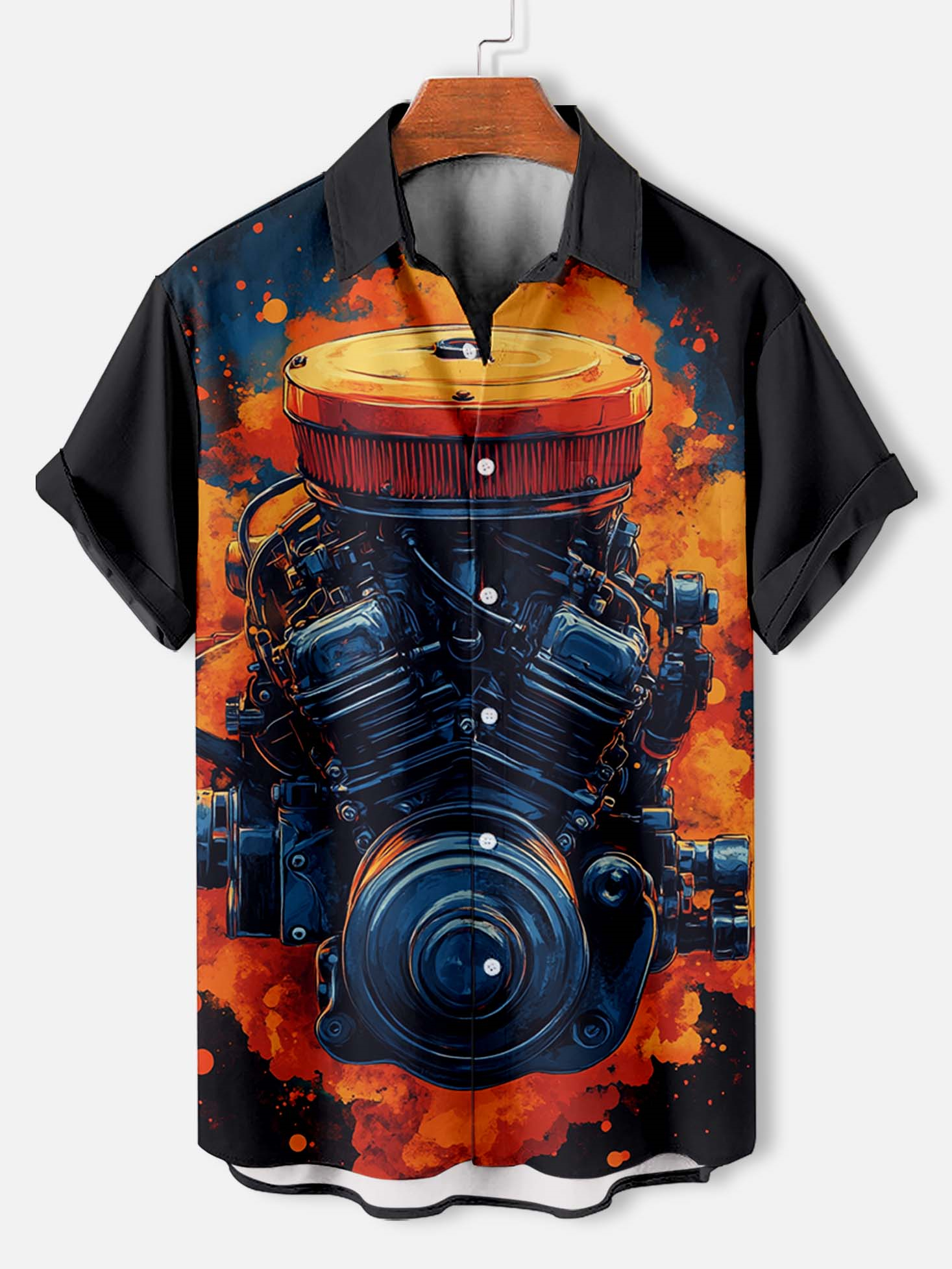 Men's Mechanical Parts Graphic Short Sleeve Shirt