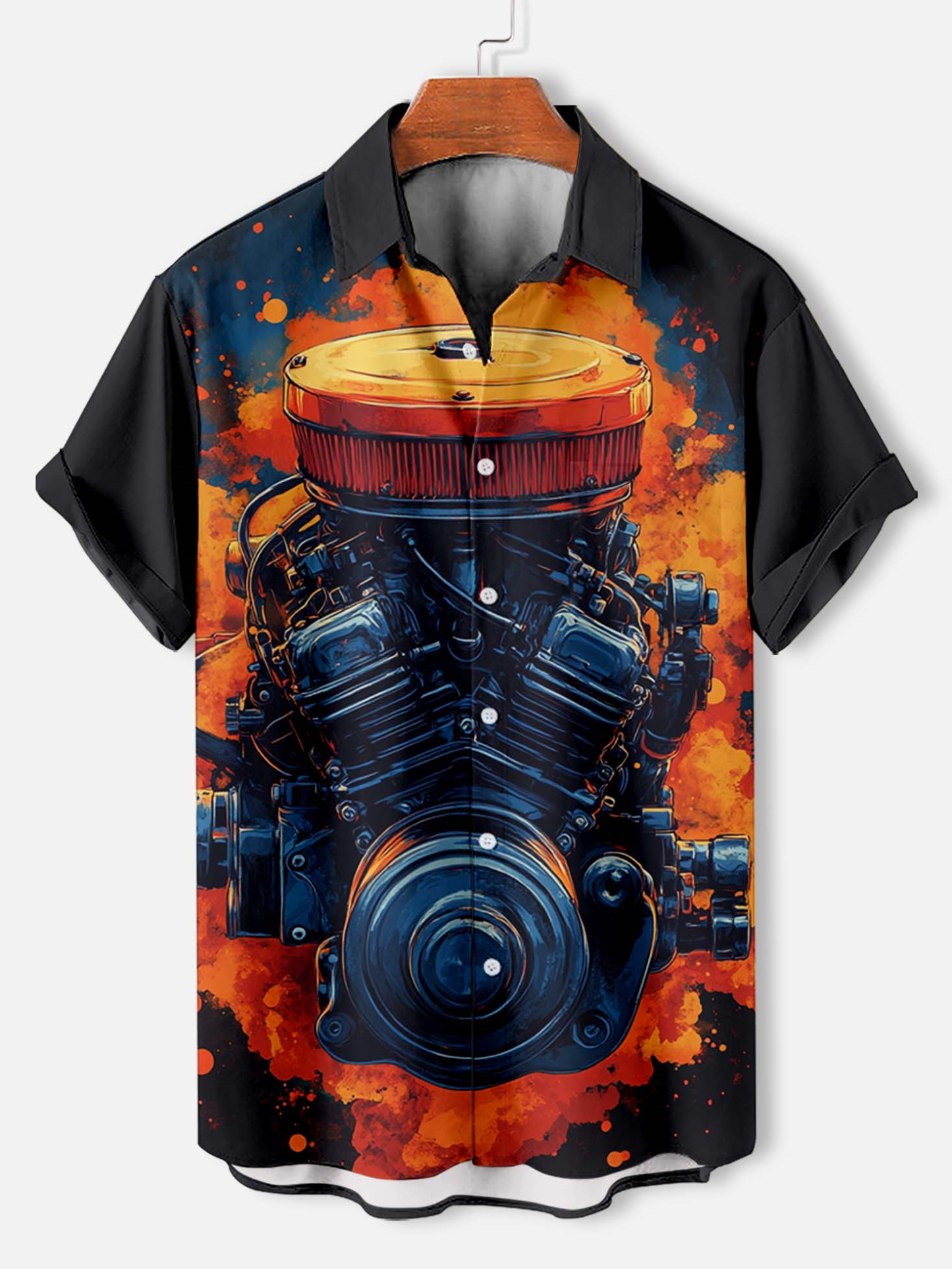 Men's Mechanical Parts Graphic Short Sleeve Shirt