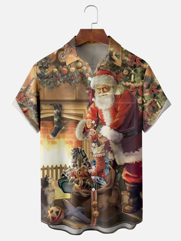 Men's Christmas Graphic Short Sleeve Shirt