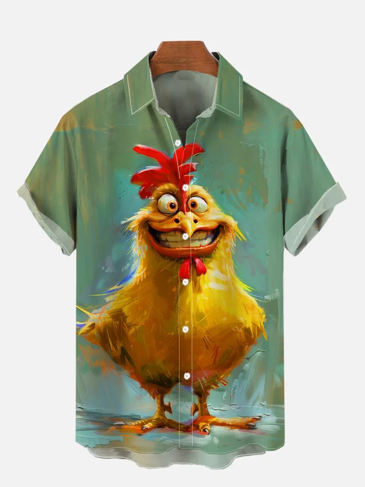 Funny Animal Print Short Sleeve Shirt