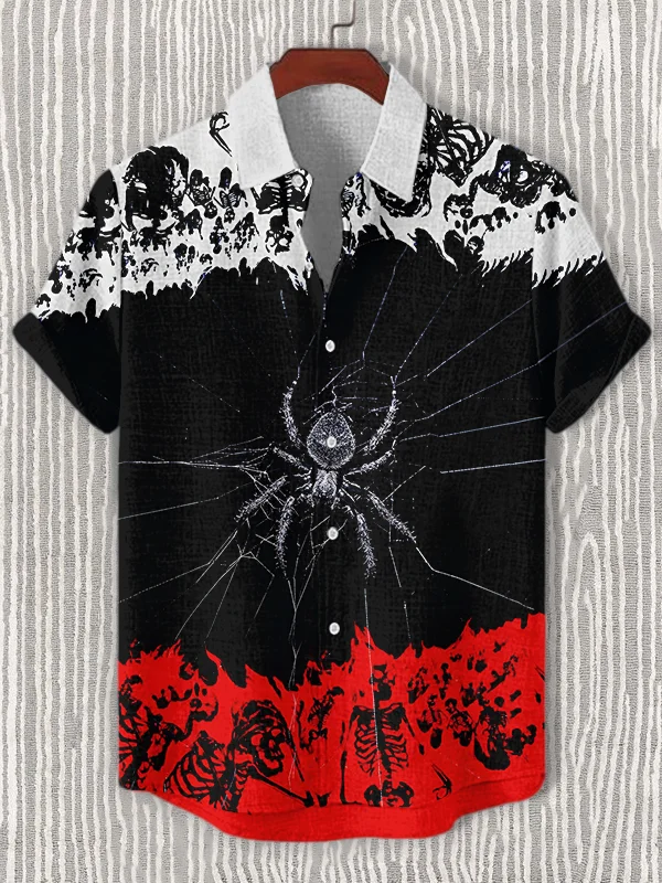 Men's Retro Halloween Short Sleeve Shirt