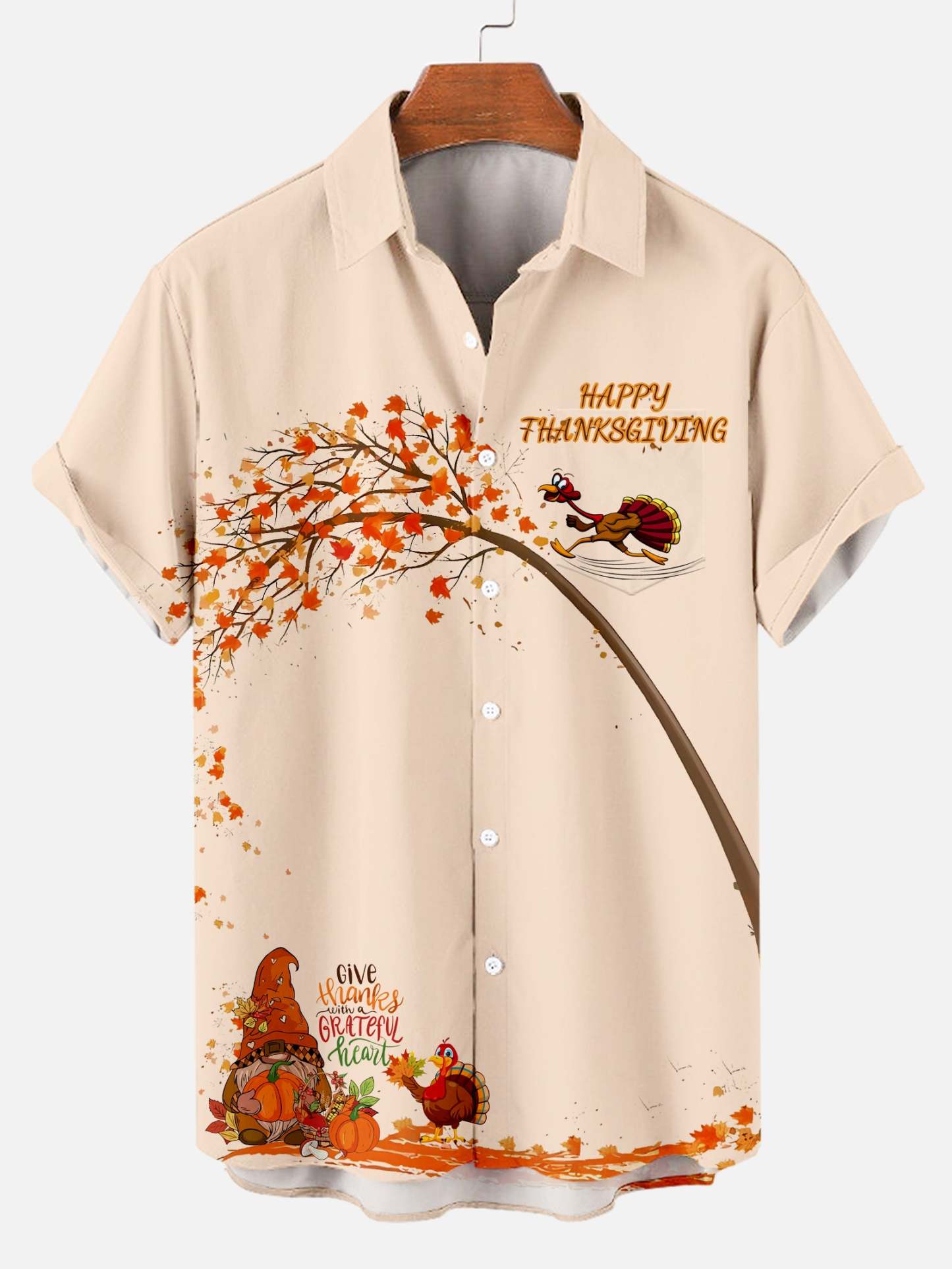 Men's Classic Thanksgiving Print Shirt