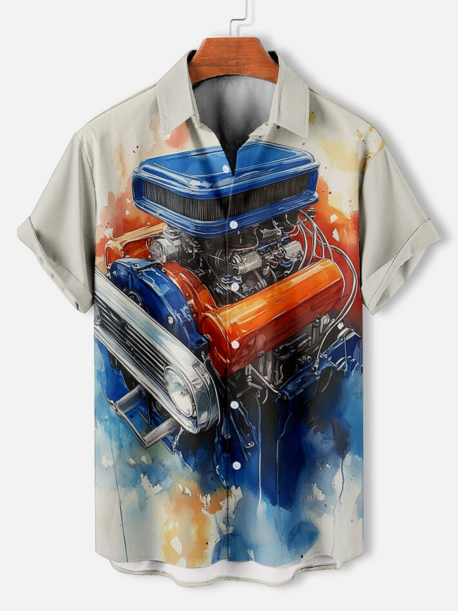 Men's Mechanical Parts Graphic Short Sleeve Shirt