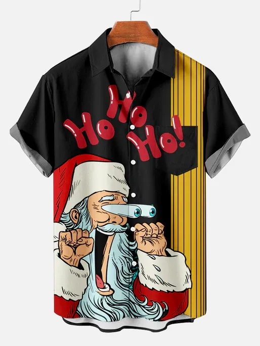 Men's Christmas Funny Graphic Short Sleeve Shirt