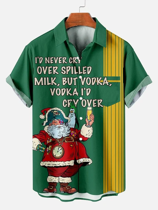 Men's Christmas Funny Graphic Short Sleeve Shirt