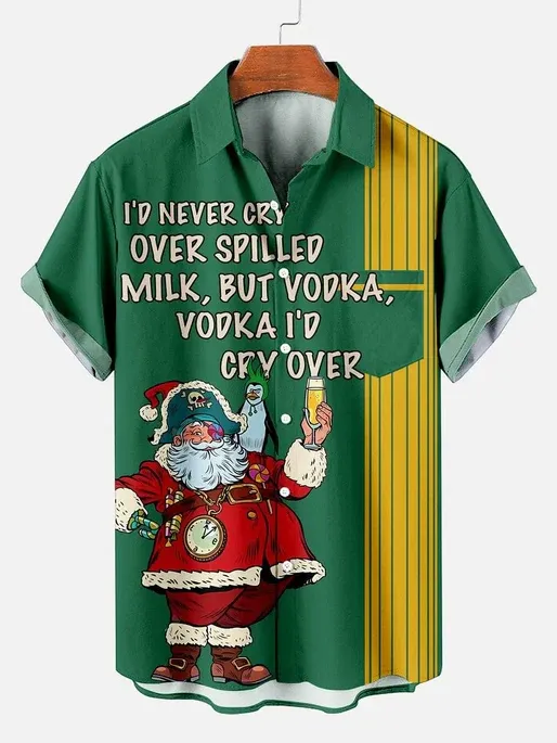Men's Christmas Funny Graphic Short Sleeve Shirt