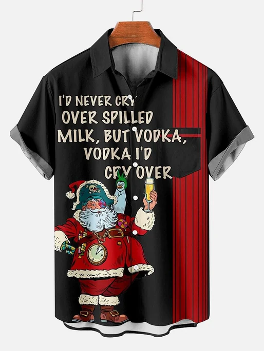 Men's Christmas Funny Graphic Short Sleeve Shirt