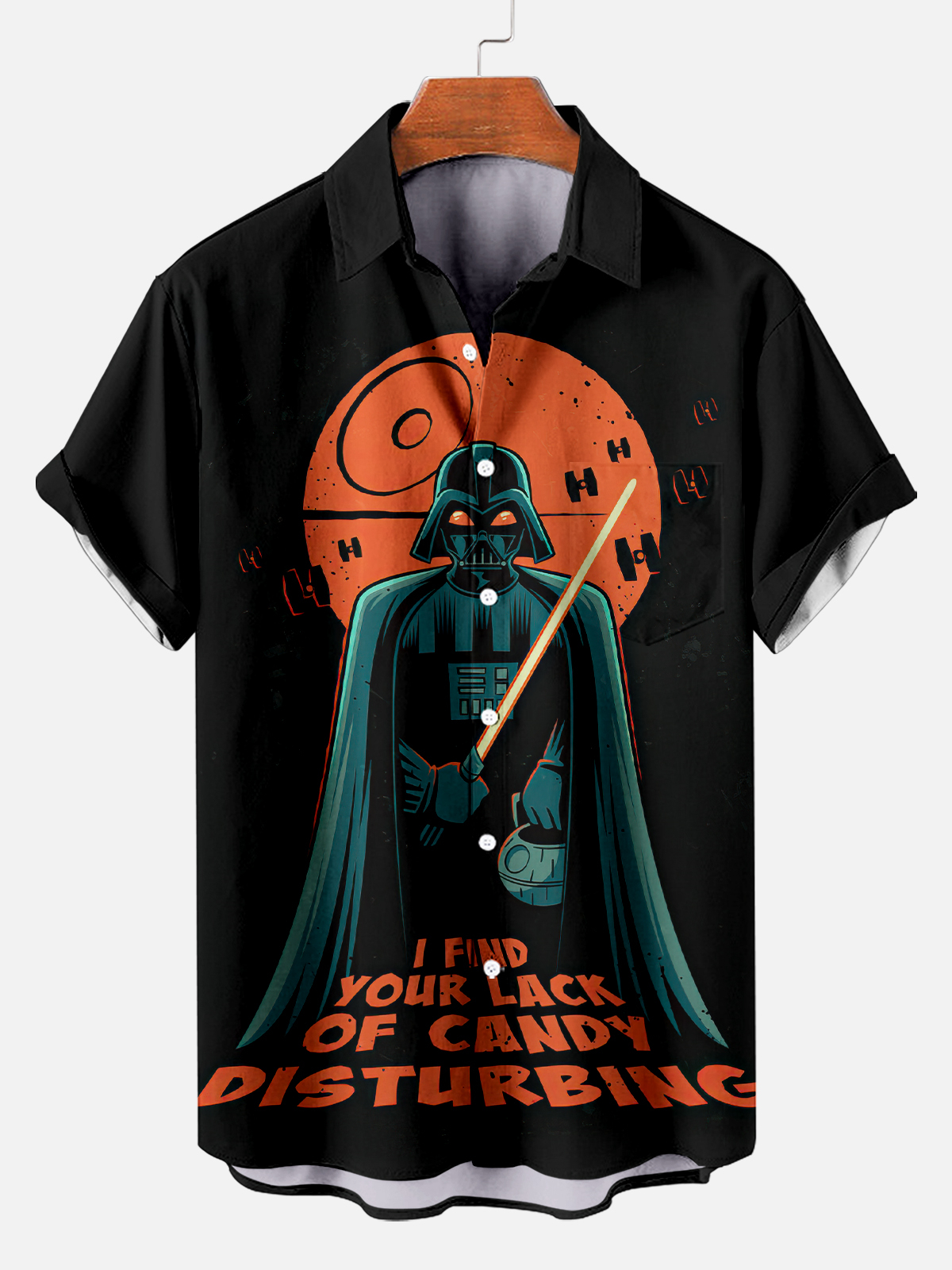 Disturbing Men's Space War Movie Halloween Short Sleeve Shirt