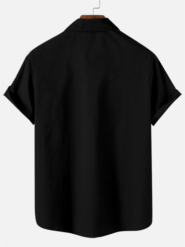 Men's Nostalgic Anime Character Retro Car Short Sleeve Shirt