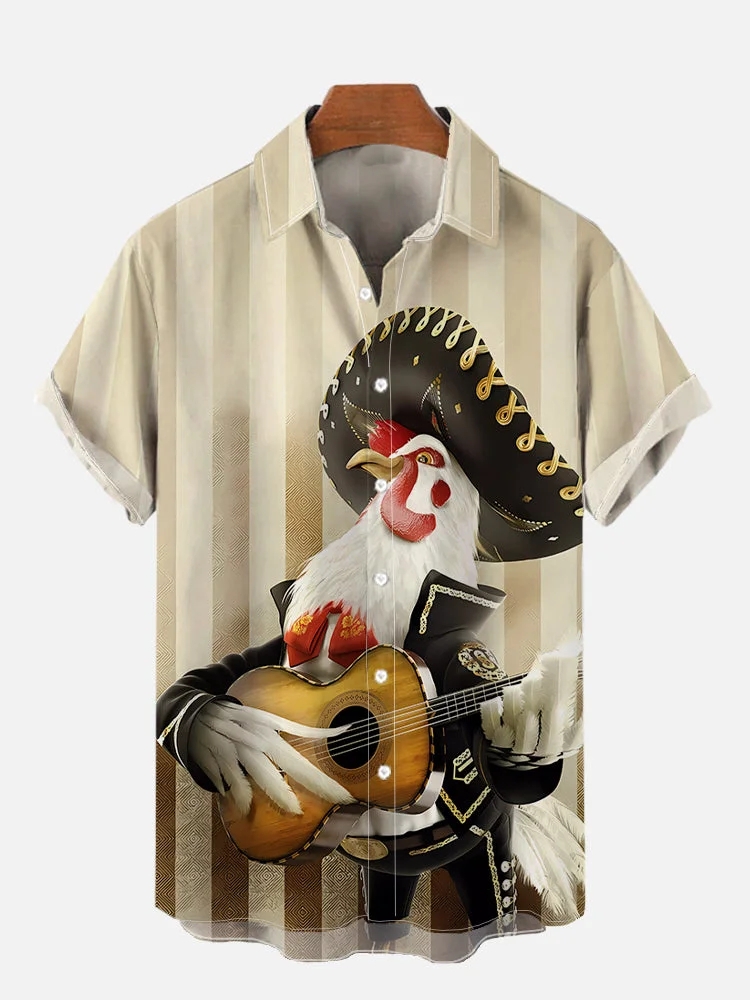 Funny Animal Print Short Sleeve Shirt