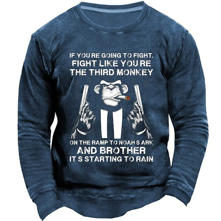 Men's Casual Slogan Long Sleeve Sweatshirt