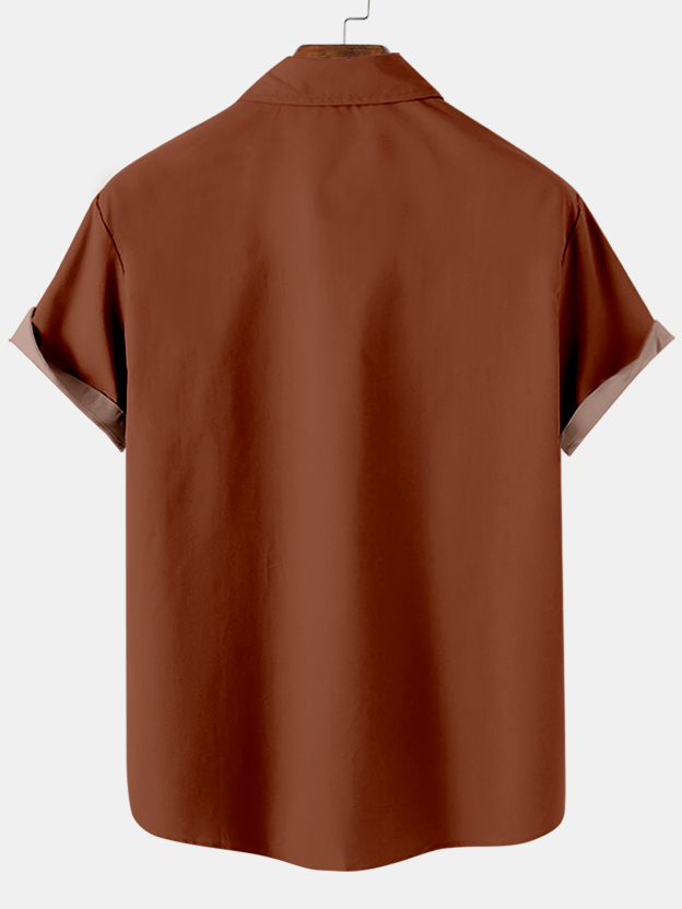 Men's Thanksgiving Day Print Short Sleeve Shirt