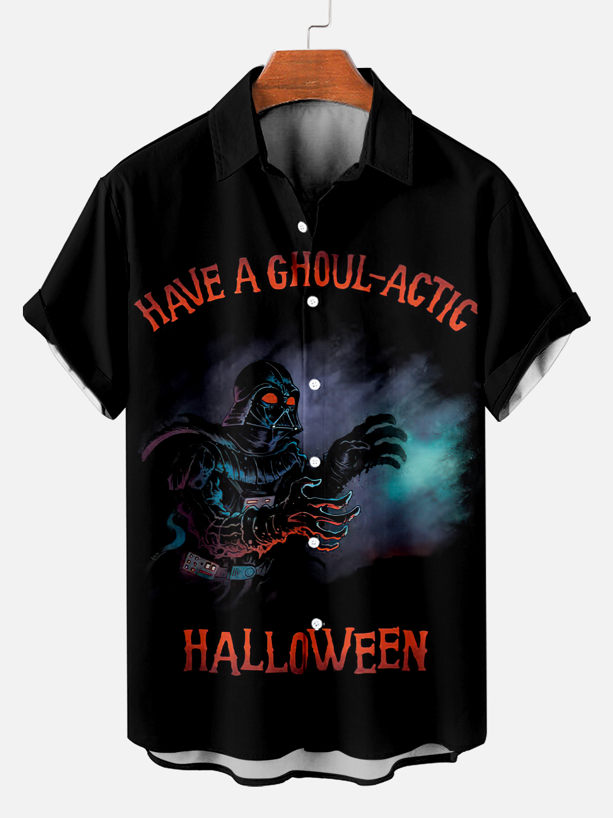 [Copy]Men's Vintage Witch Oil Painting Art Halloween Short Sleeve Shirt