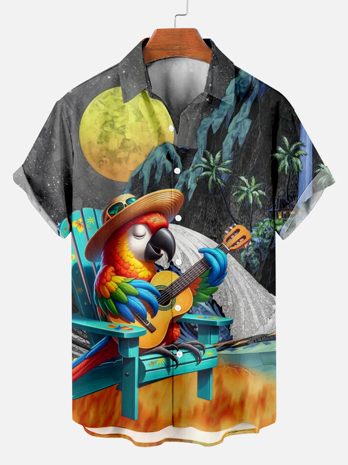 Men's Comfortable Evening Hawaiian Play Print Shirt