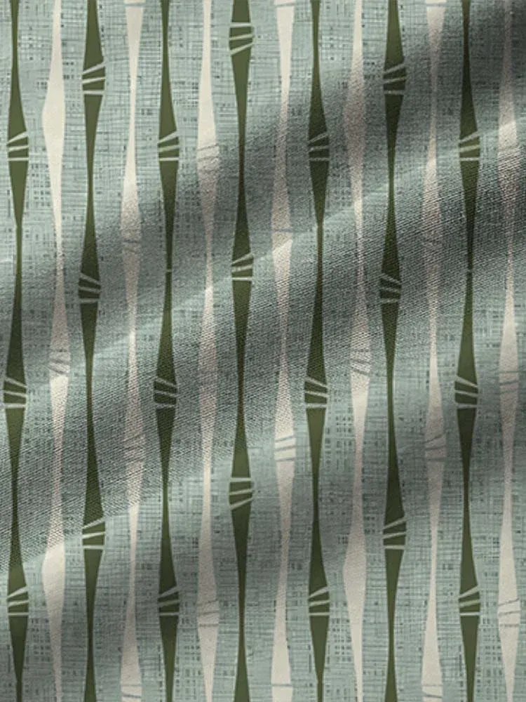 Men's casual striped retro printed lapel short sleeved pocket shirt