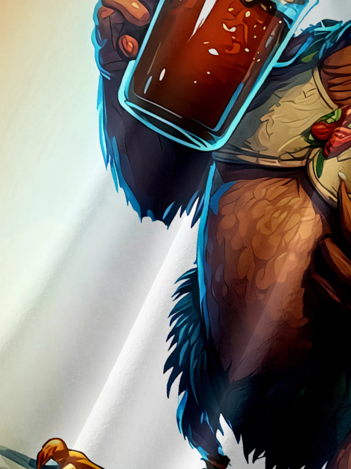 Men's fun casual cartoon rooster short sleeved pocket shirt