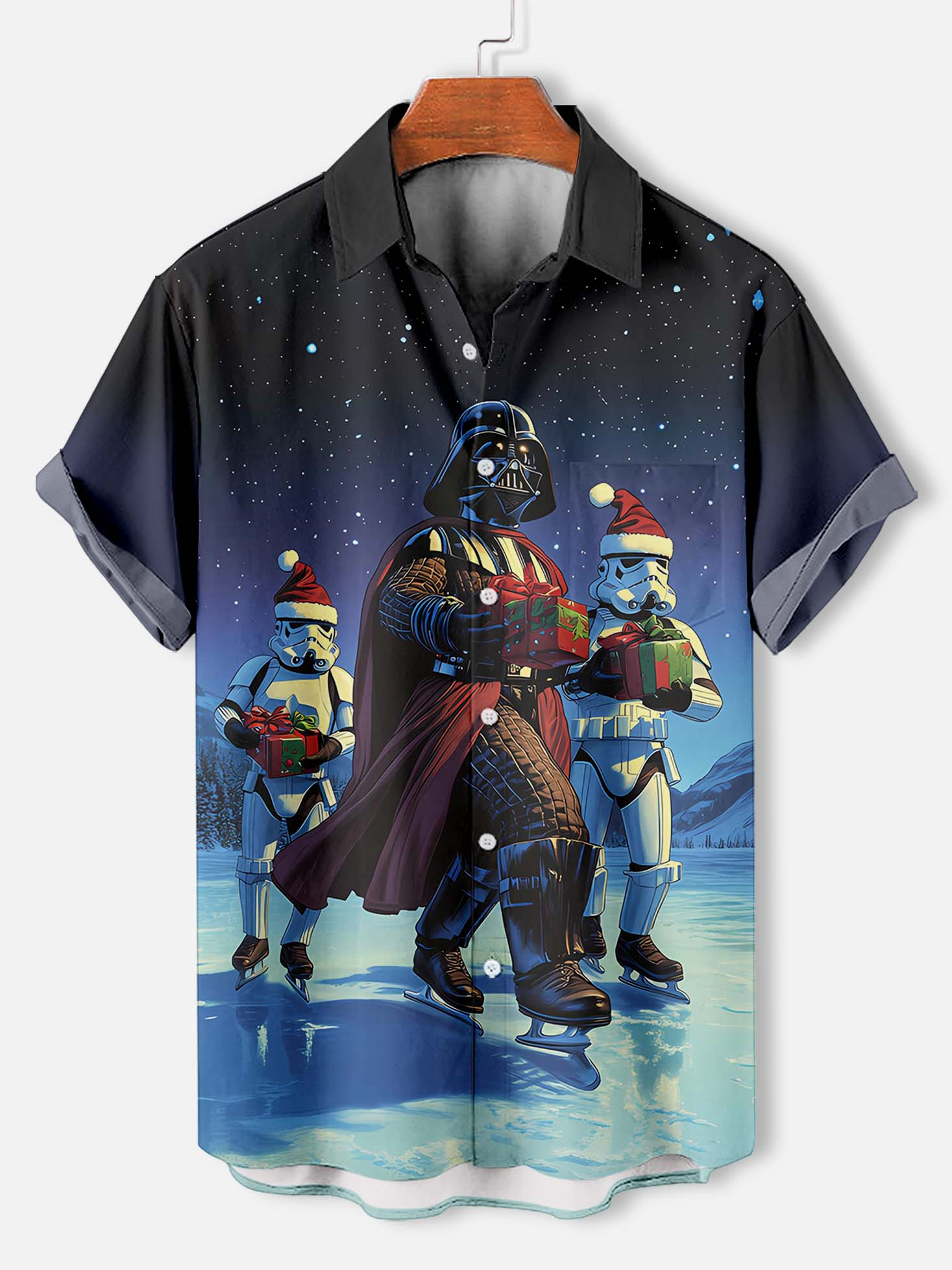 Men's Classic Movie Christmas Graphic Short Sleeve Shirt