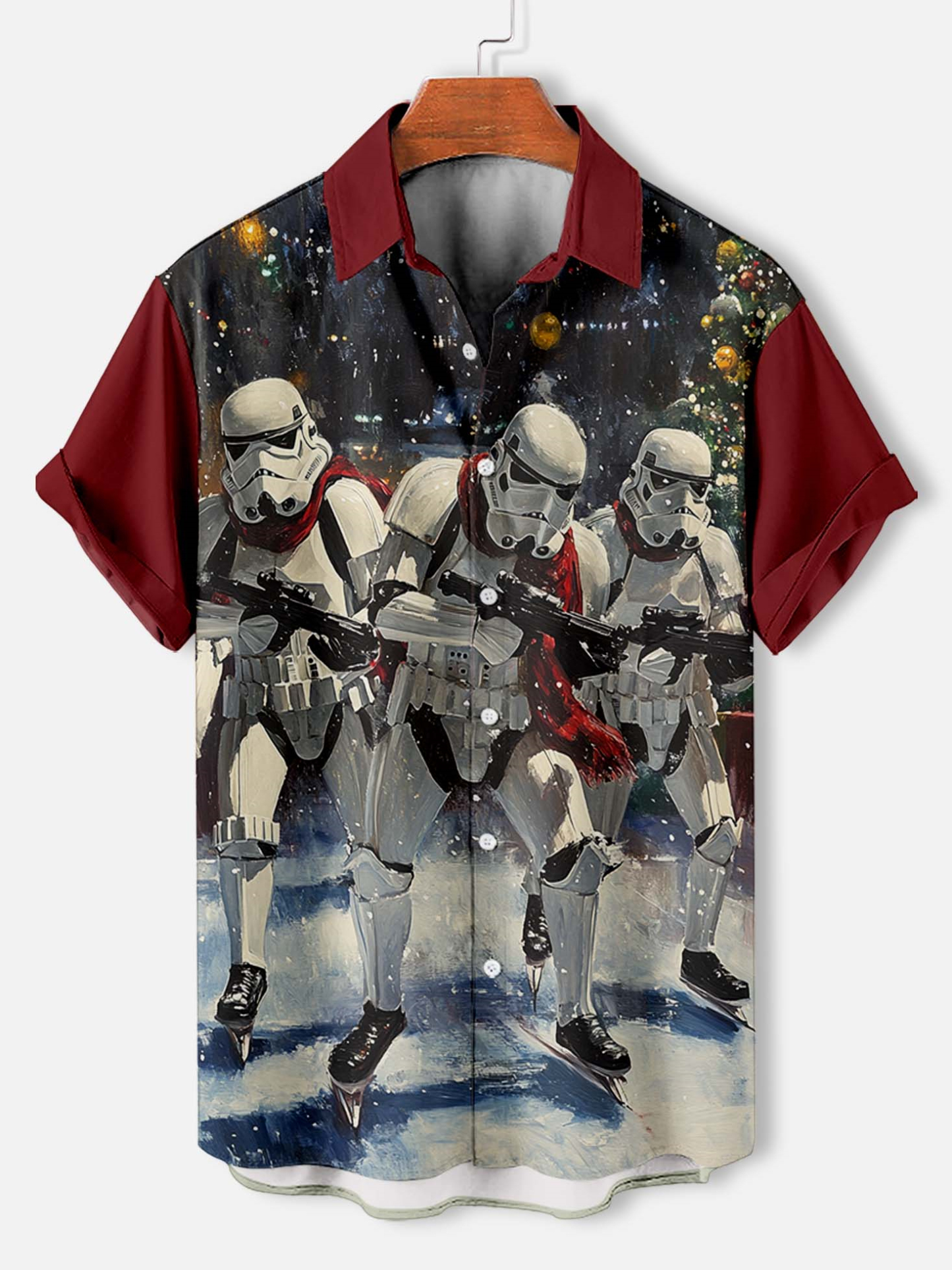 Men's Classic Movie Christmas Graphic Short Sleeve Shirt