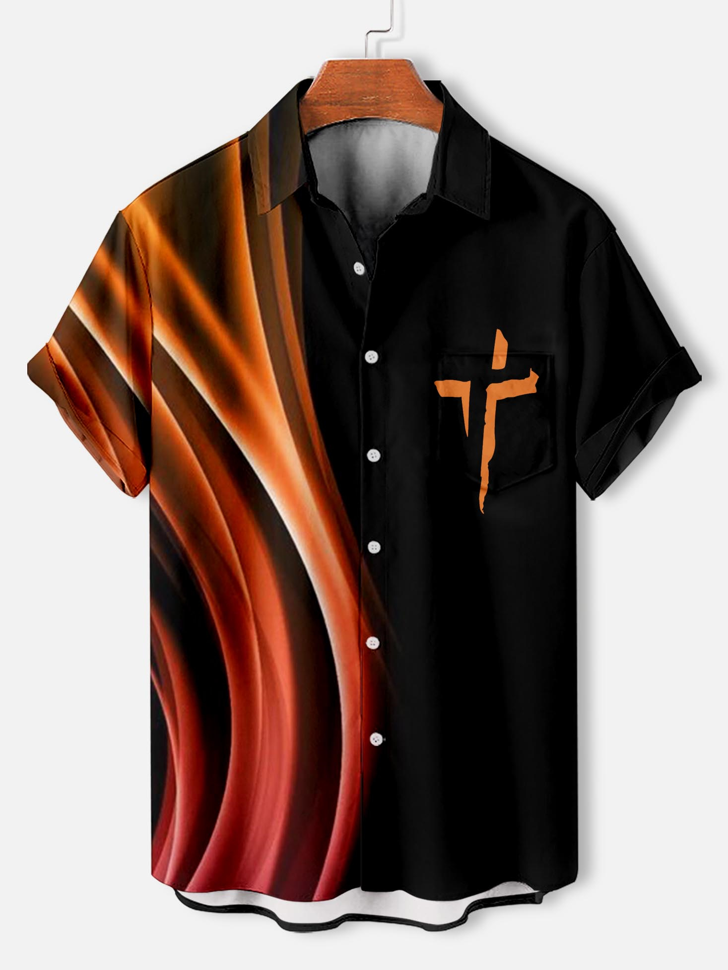 Men's faith-themed short-sleeved shirt