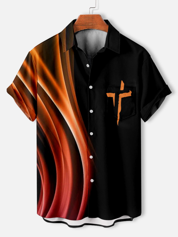 Men's faith-themed short-sleeved shirt