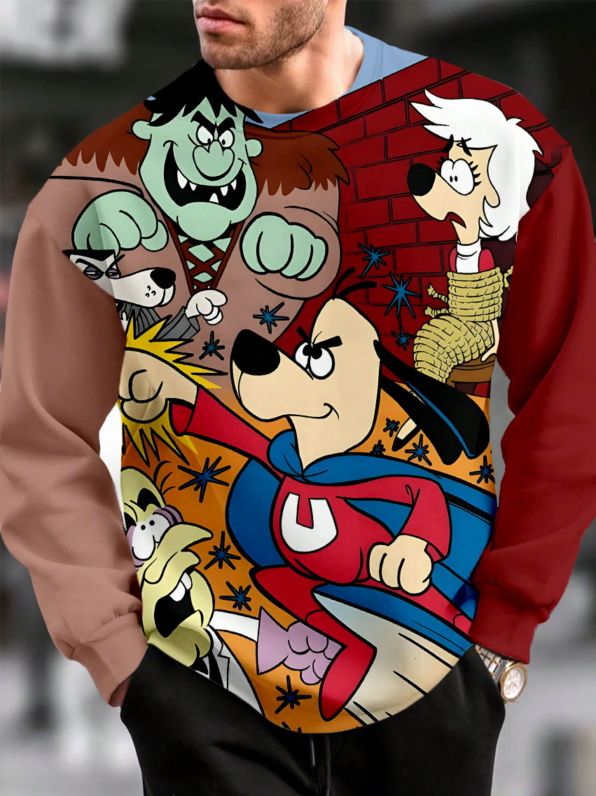 Men's Casual Classic Movie Graphic Long Sleeve Sweater