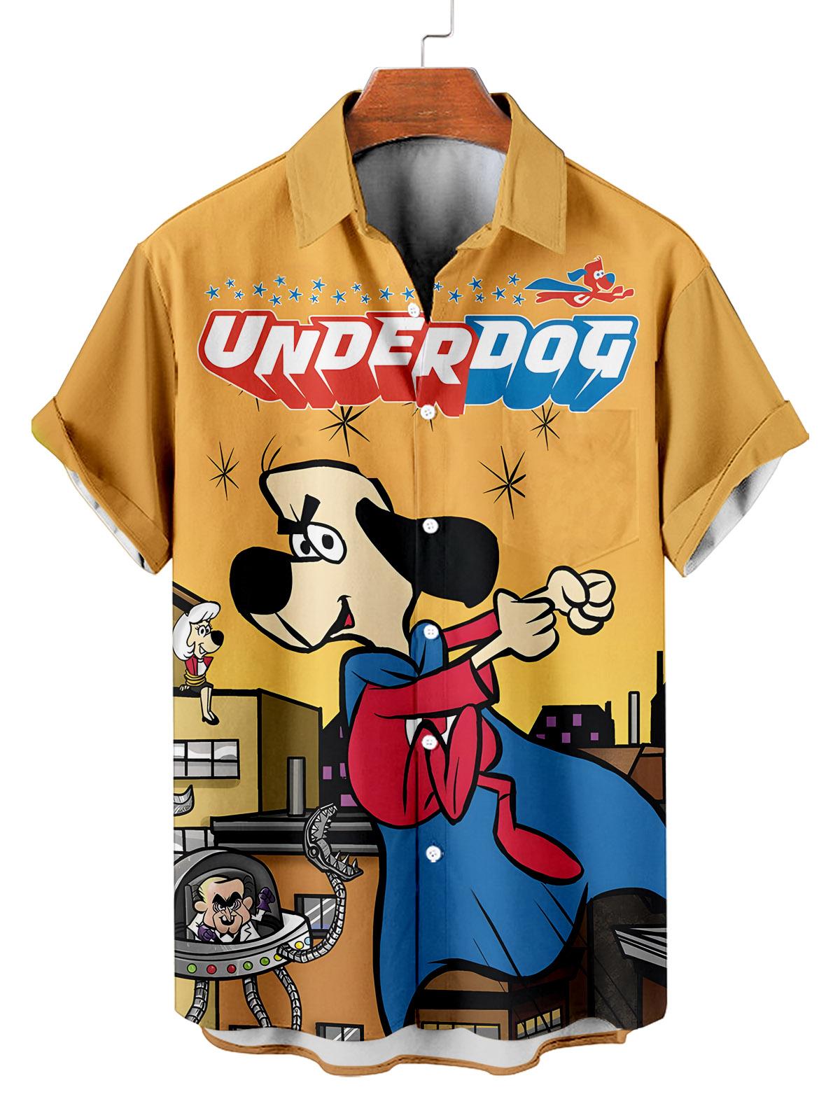 Classic Cartoon pattern short sleeved shirt