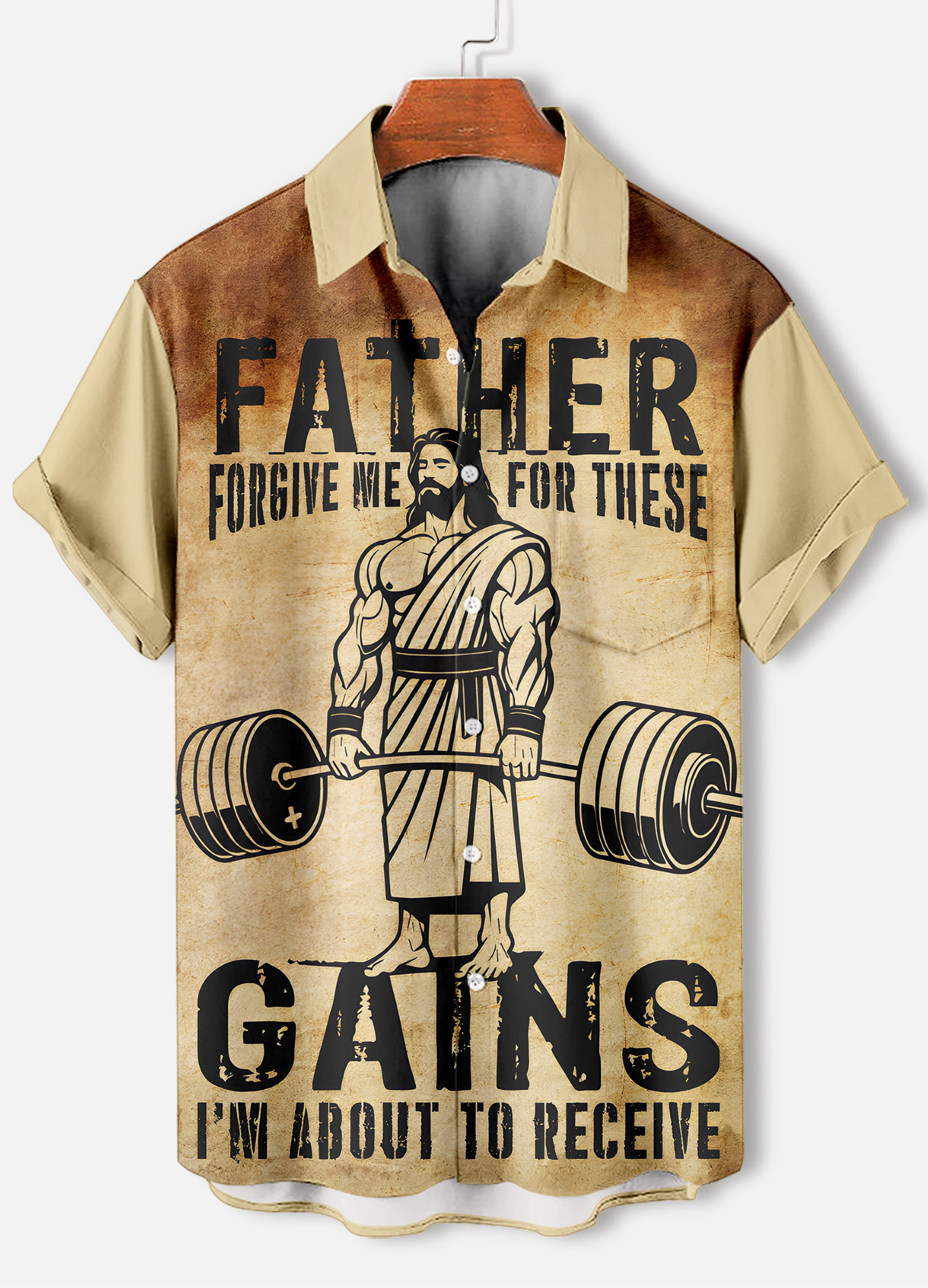 Men's Faith Jesus Graphic Illustration Short Sleeve Shirt