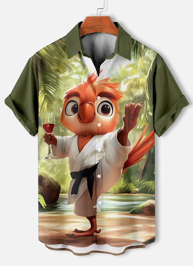 Men's Short Refreshing elegant hawaii Sleeve Shirt