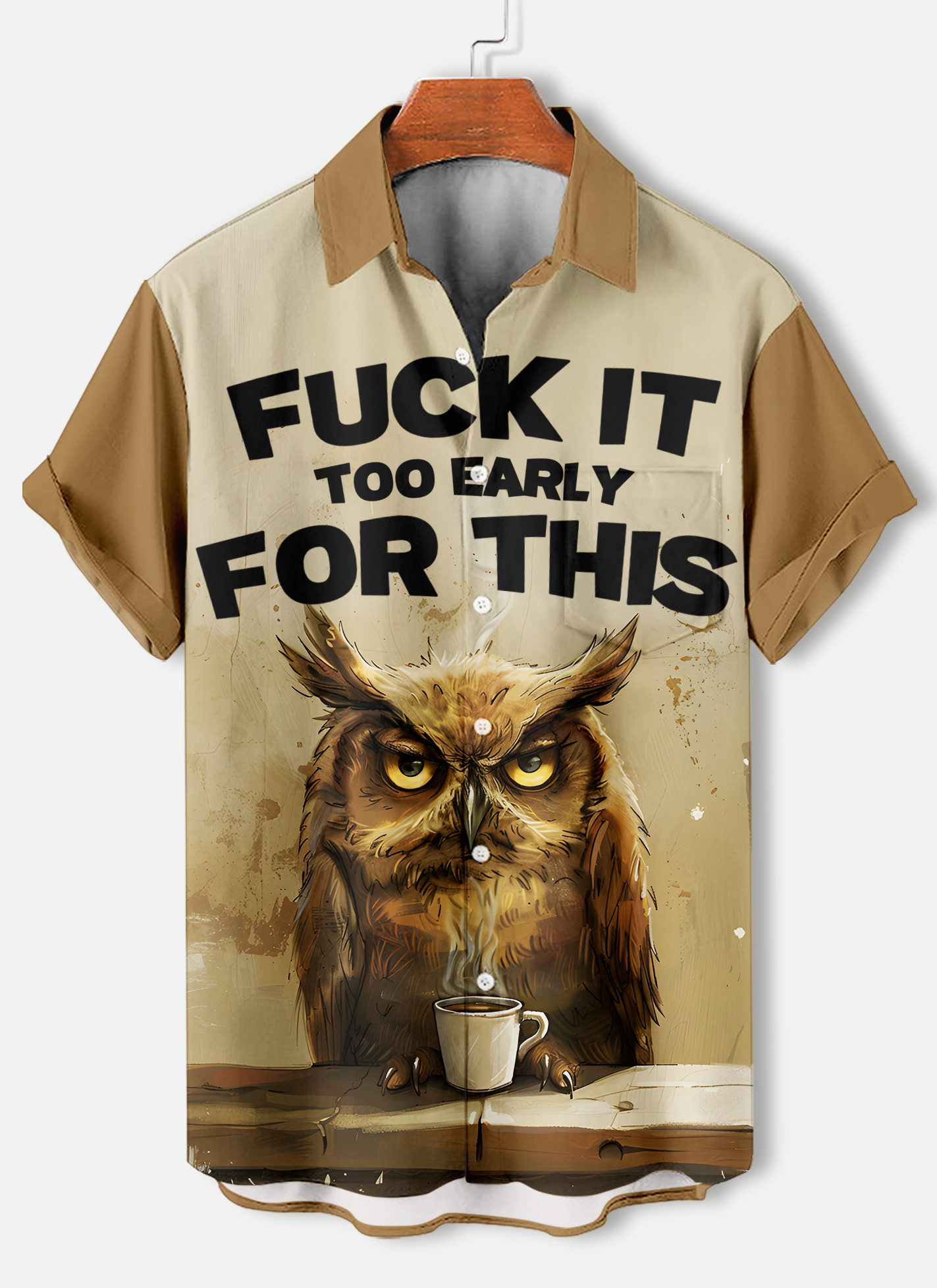 Men's funny cartoon animal slogan graphic short sleeve shirt