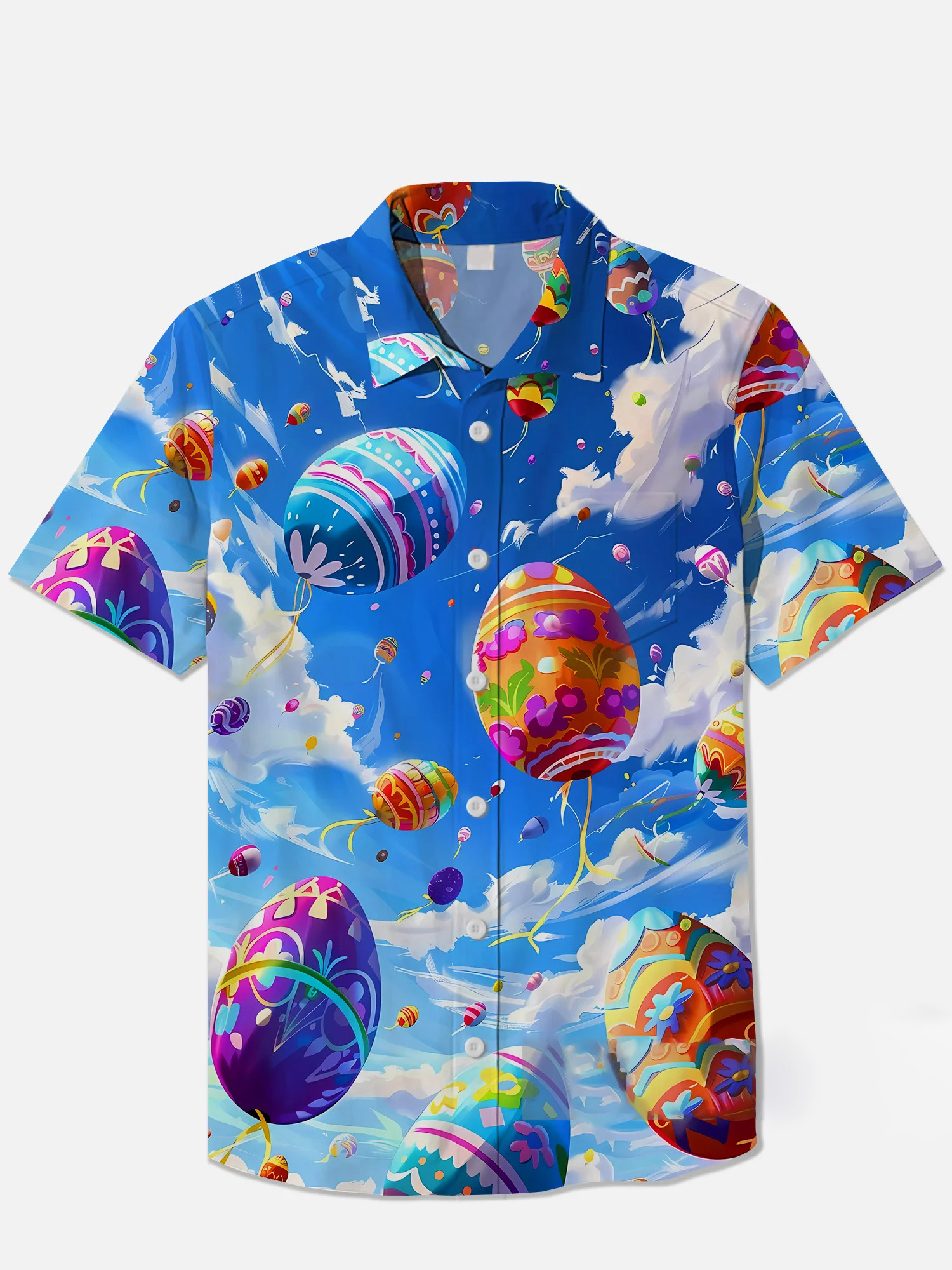 Men's Easter Print Short Sleeve Shirt