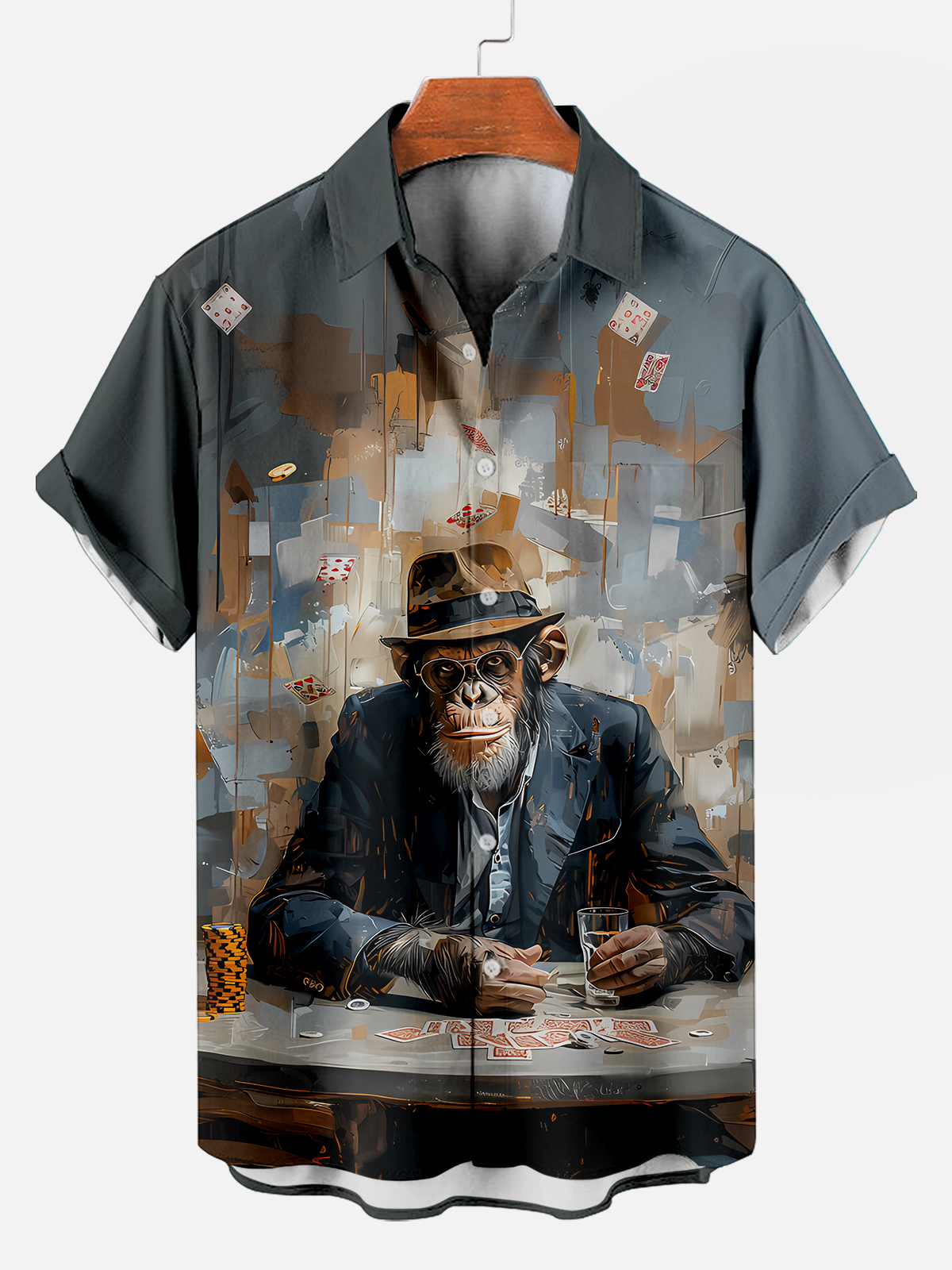 vintage animal print short sleeve shirt