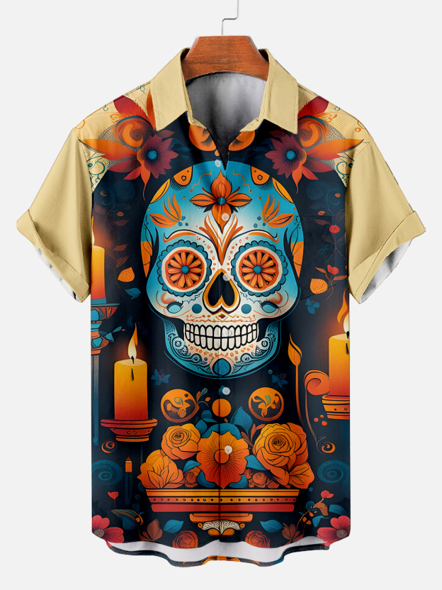 Men's Day of the Dead Graphic Short Sleeve Shirt