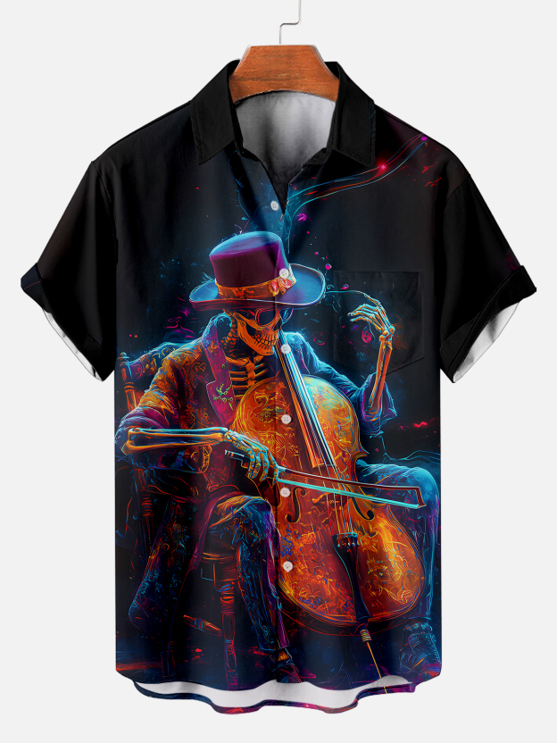 Men's Hawaiian Fun Little Yellow Duck Holiday Casual Short Sleeve Shir