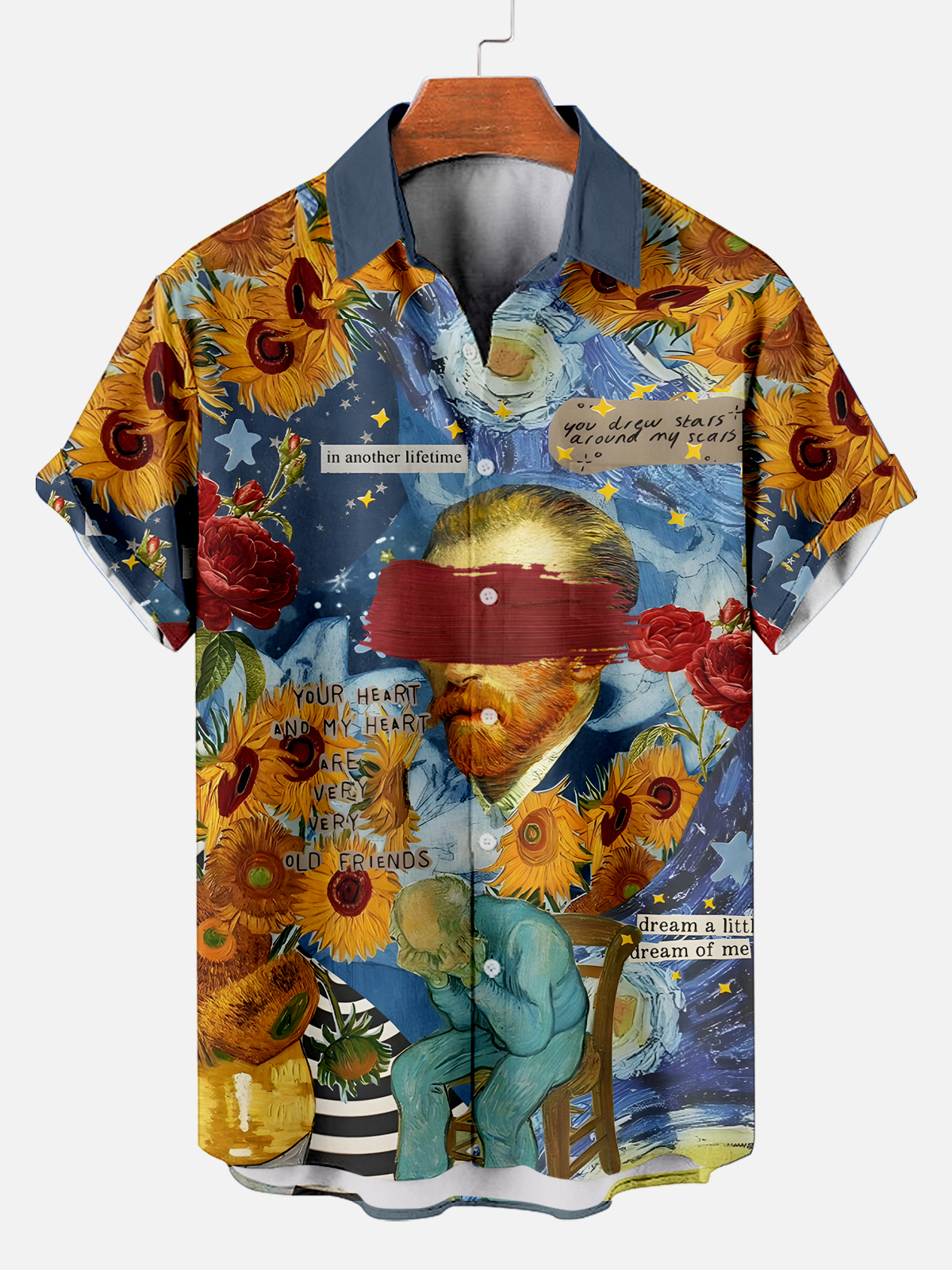 [Copy]Men's Vintage Witch Oil Painting Art Halloween Short Sleeve Shirt