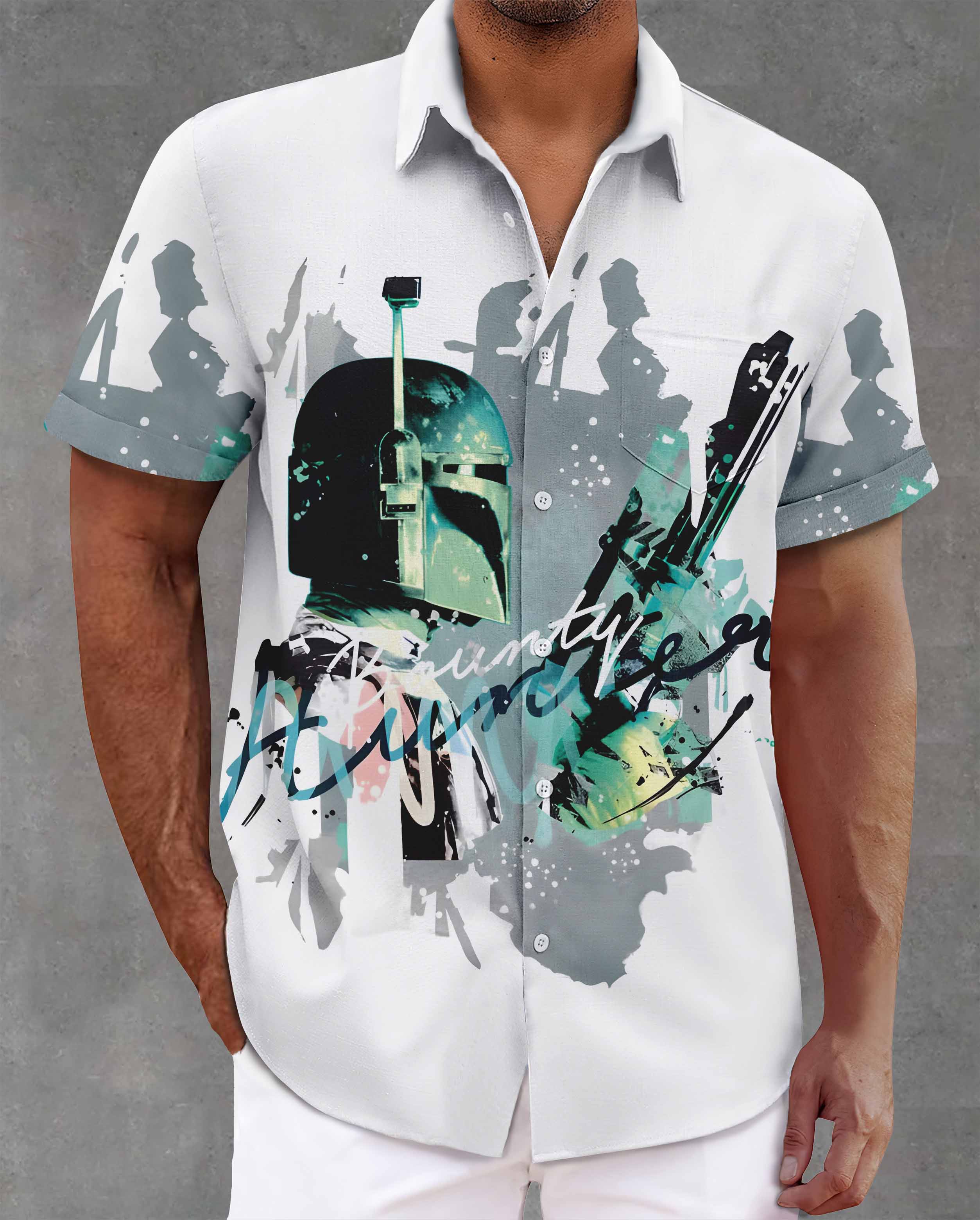 [Copy]Men's Vintage Witch Oil Painting Art Halloween Short Sleeve Shirt