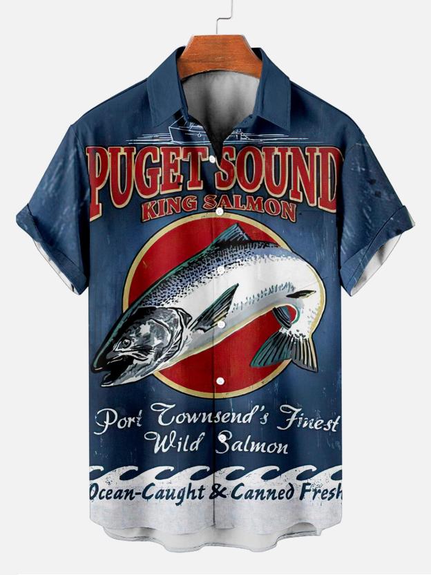 Reggae music skull pattern vacation casual short sleeved shirt