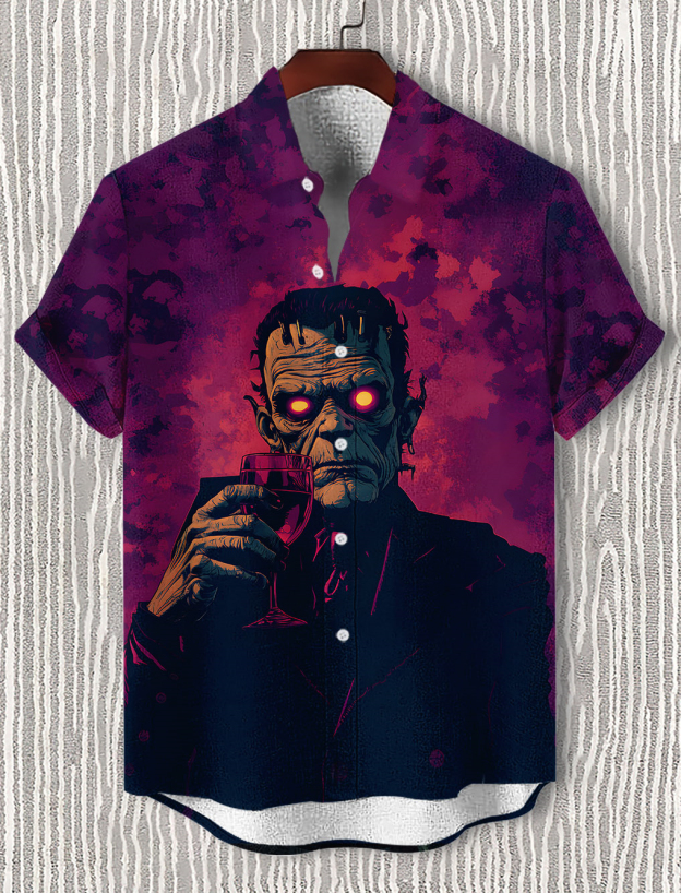 Men's Halloween Atmosphere Graphic Short Sleeve Shirt