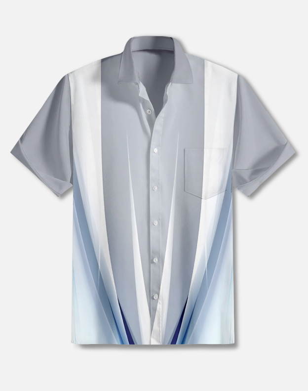 Men's Casual Contrast Color Short Sleeve Shirt