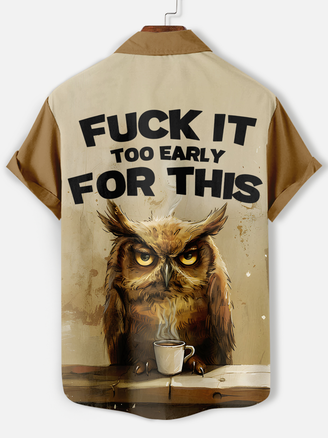 Men's funny cartoon animal slogan graphic short sleeve shirt