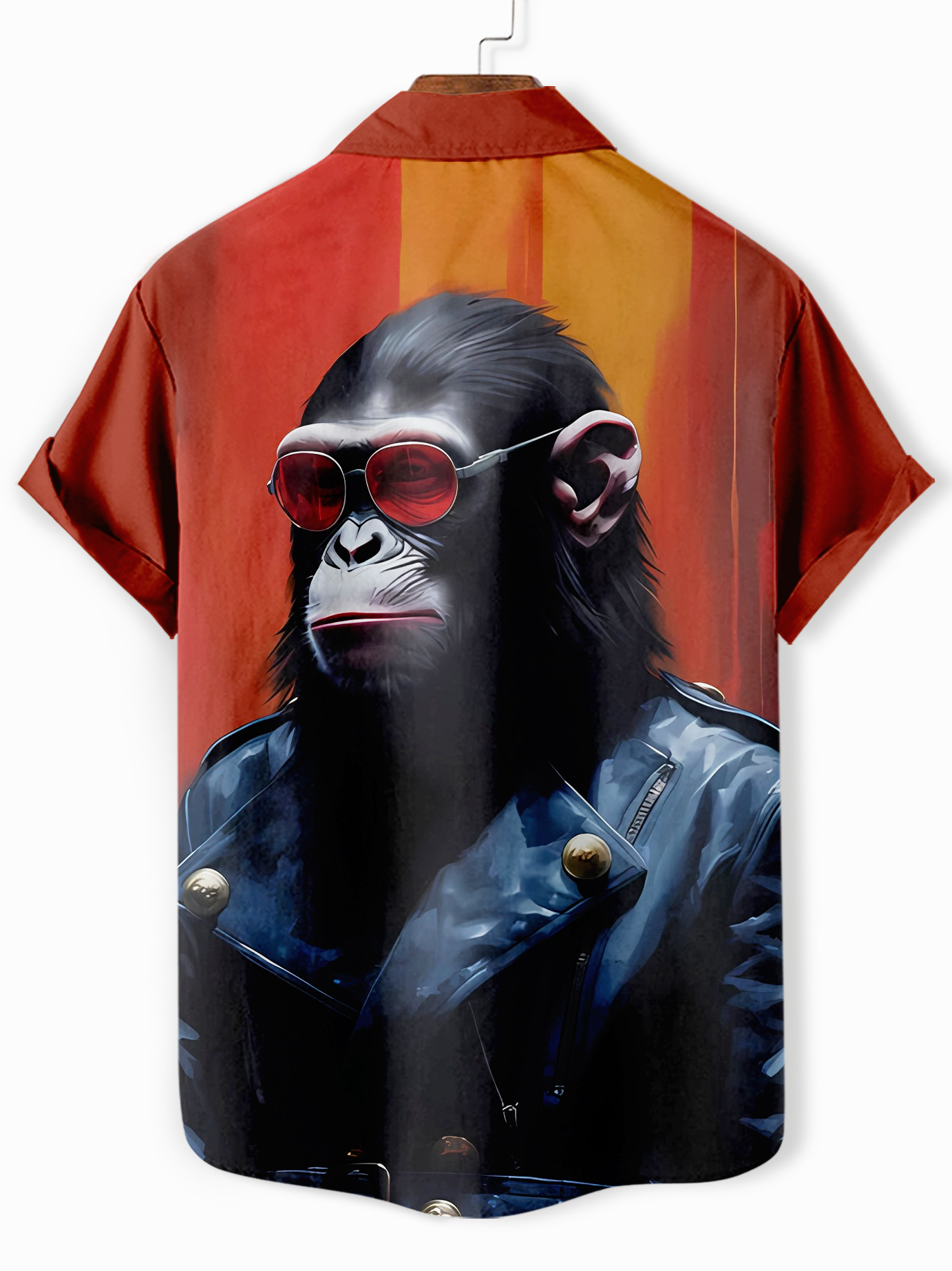 Men's Retro Fun Animal Orangutan Graphic Short Sleeve Shirt
